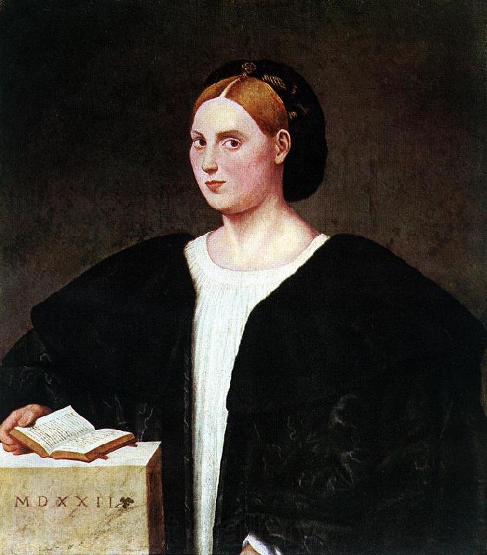 LICINIO, Bernardino Portrait of a Woman  g Norge oil painting art